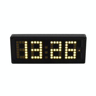 LED Dot Matrix Clock Car Thermometer Battery Voltage Measurement(White)