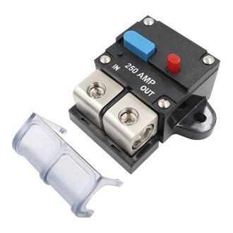 250A Auto Circuit Breaker Car Audio Fuse Holder Power Insurance Automatic Switch(Blue)