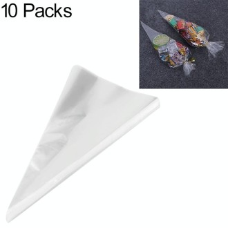 10Packs DIY Wedding Birthday Party Transparent Candy Cone Storage Bag, Specification:18x37cm Without Wire