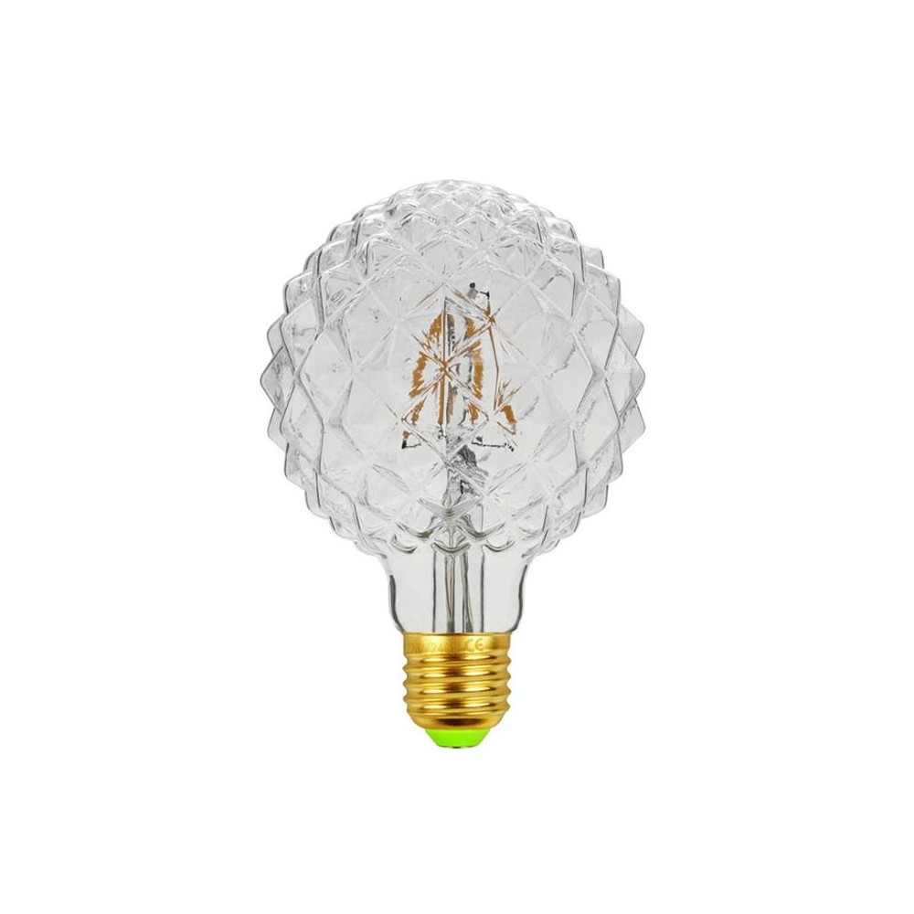 E27 Screw Port LED Vintage Light Shaped Decorative Illumination Bulb, Style: G95 Outer Pineapple Transparent(220V 4W 2700K)