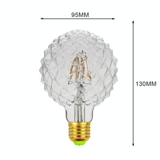 E27 Screw Port LED Vintage Light Shaped Decorative Illumination Bulb, Style: G95 Outer Pineapple Transparent(220V 4W 2700K)