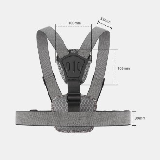 7 in 1 Phone Clamp Adjustable Body Mount Belt Chest Strap with Mount & Screw(Grey)