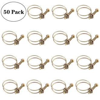 50 PCS M32 Adjustable Color Galvanized Iron Double Wire Hose Clamps