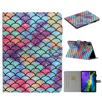 For iPad Pro 11 inch (2020) Colored Drawing Pattern Horizontal Flip PU Leather Tablet Case with Holder & Card Slot & Sleep / Wak