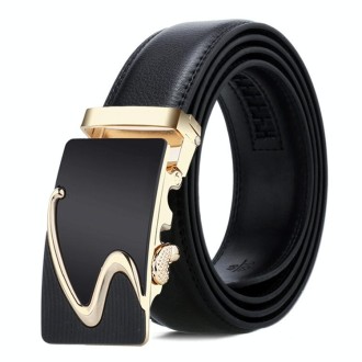 Dandali Casual Men Automatic Buckle Belt Business Soft Leather Pants Band, Length (cm): One Size 110-125cm(ZD-21)