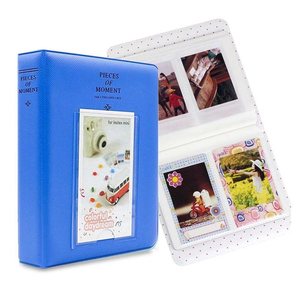 64 Pockets Name Card Pieces for Fujifilm Instax Mini 8 /7s /70 /25 /50s /90(Blue)