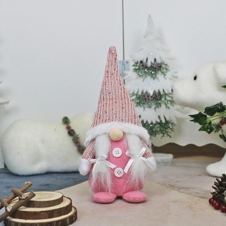 Faceless Old Man Doll Window Decoration Christmas Decorations Dolls(Pink)