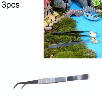 3pcs Stainless Steel Plants Cleaner Tool Crooked Tweezer Plants Cleaning Tool Aquarium Maintenance Tools Marine Aquarium Live Pl