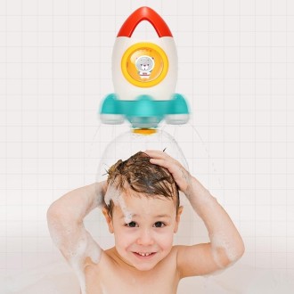 Baby Bath Shower Water Spray Rotating Rocket Beach Toys(Orange)