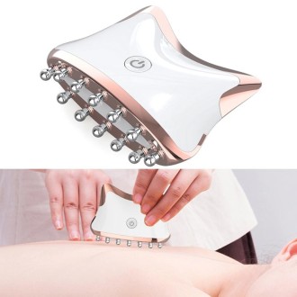 SM-2102 EMS Color Light Meridian Dredging Scraping Massager(White Gold)