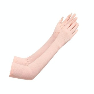 1 Pair Summer Icy Sleeves Driving Sunscreen Arm Guards Anti-UV Ice Silk Gloves, Size: One Code(Pink)