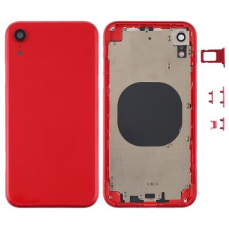 Back Housing Cover with Camera Lens & SIM Card Tray & Side Keys for iPhone XR(Red)