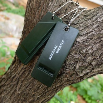 10 PCS Outdoor Portable Multi-audio Survival Whistle(Army Green)