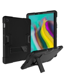 For Galaxy Tab S5e T720 Contrast Color Silicone + PC Combination Case with Holder(Black)
