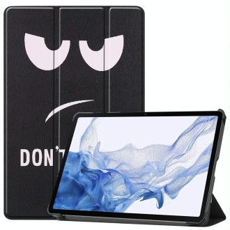 For Samsung Galaxy Tab S9 JUNSUNMAY Custer Painted 3-Fold Stand Leather Smart Tablet Case(Big Eye)