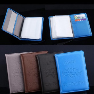 Russian PU Leather Cover Driving License Card Credit Holder Purse Wallet