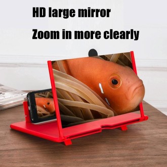 12 inch Pull-out Typed Ultra-clear 3D Mobile Phone Screen Stretching Bracket Amplifier(Red)