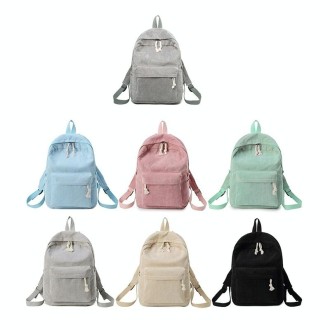 Soft Fabric Backpack Female Corduroy Design School Backpack for Teenage Girls Women(Light Green)