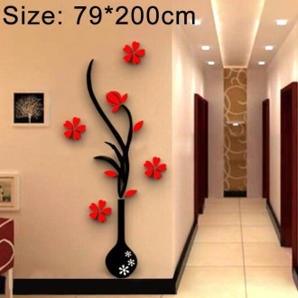 Creative Vase 3D Acrylic Stereo Wall Stickers TV Background Wall Corridor Home Decoration, Size: 79x200x4cm