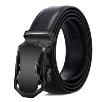 Dandali Casual Men Automatic Buckle Belt Business Soft Leather Pants Band, Length (cm): One Size 110-125cm(ZD-13)