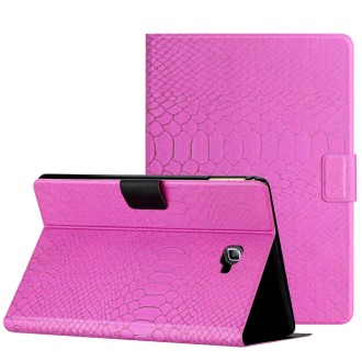 For Samsung Galaxy Tab A10.1 T850 Solid Color Crocodile Texture Leather Smart Tablet Case(Rose Red)