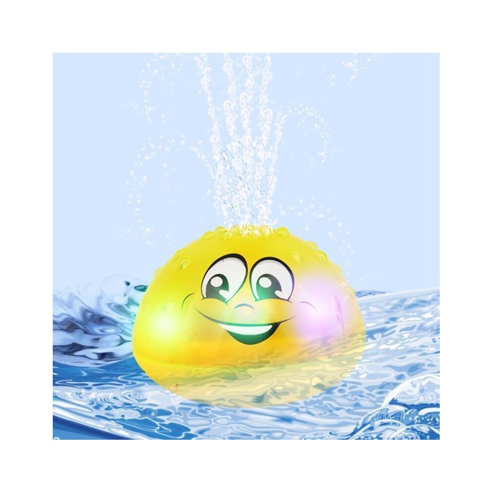 Yellow Baby Bathroom Play Water Bath Toy Children Electric Induction Sprinkler Ball with Light & Music