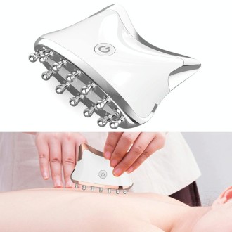 SM-2102 EMS Color Light Meridian Dredging Scraping Massager(White Silver)