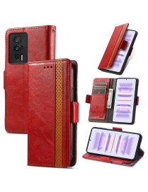 For Xiaomi Redmi K60 Pro CaseNeo Splicing Dual Magnetic Buckle Leather Phone Case(Red)
