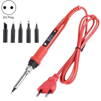 Metallic LCD Temperature Regulating Soldering Iron And Soldering Iron Tip Set Electric Soldering Iron Welding Tool(220V EU Plug 