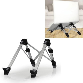 Aluminum Alloy Laptop Height Extender Holder Stand Folding Portable Computer Heat Dissipation Bracket, Size: 24.5x3.3x2.8cm(Blac