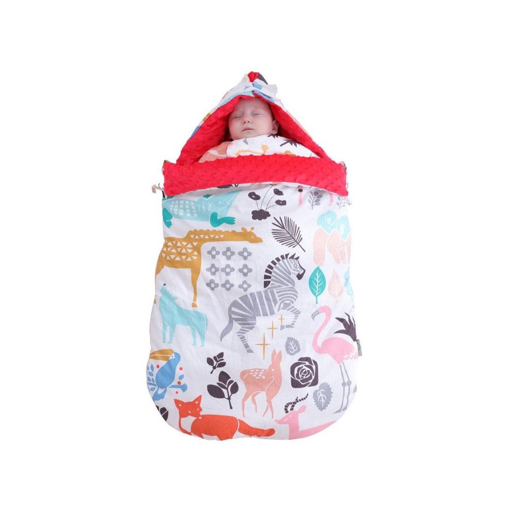 Baby Cotton Anti-Shock Autumn And Winter Thickening Dual-Use Newborn Quilt Baby Peas Blanket Sleeping Bag(Animal World Thick Wit