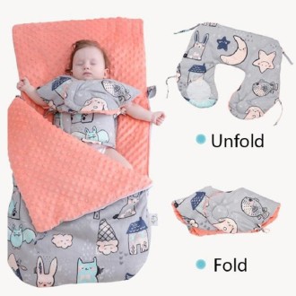 Baby Cotton Anti-Shock Autumn And Winter Thickening Dual-Use Newborn Quilt Baby Peas Blanket Sleeping Bag(Animal World Thick Wit