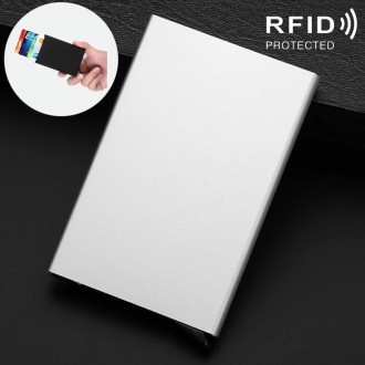 Antimagnetic Stainless Steel PU Business Card Holder Credit Card Case, Size: 10*6.2*0.8cm(White)