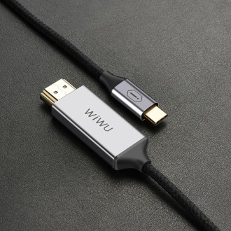 WIWU X9 USB-C/Type-C to HDMI Male Coaxial Cable Adapter, Length：1.8m