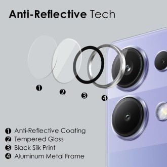 For Xiaomi Redmi Note 13 Pro 4G NORTHJO Camera LensCD Vein Metal Ring Tempered Glass Film(Silver)