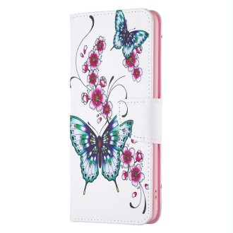 For Xiaomi Redmi Note 13 Pro 4G Global Colored Drawing Pattern Leather Phone Case(Flowers Butterfly)