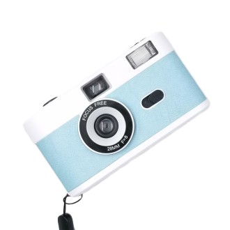 R2-FILM Retro Manual Reusable Film Camera for Children without Film(White+Blue)