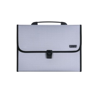 Deli 5556 13-Grid A4 Folder Business Document Business Package Meeting Package(Silver)