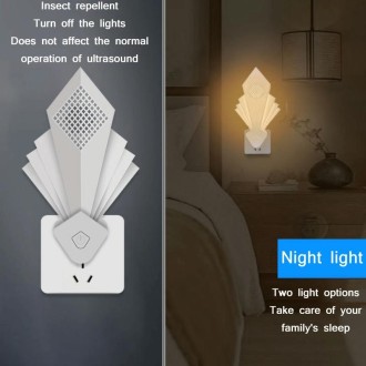 Ry001 Ultrasonic Electronic Mosquito Repellent Night Light, Plug Specifications: US Plug(White)