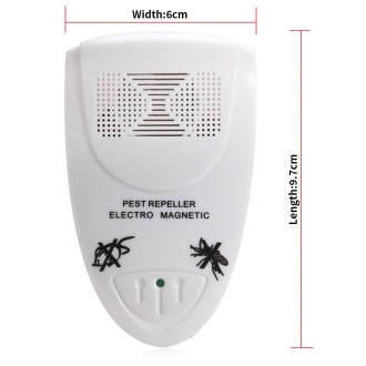 Ultrasonic Electronic Mouse Repeller Household Intelligent Insect Repeller, EU Plug(White)