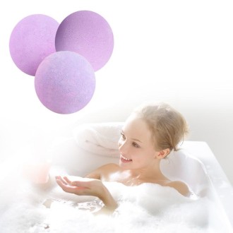 3 PCS 10g Natural Bubble Shower Bombs Ball Bath Salt Body Essential Oil Bath Ball(Purple)