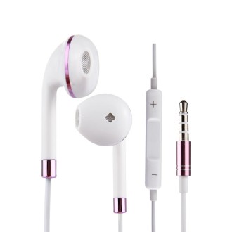 White Wire Body 3.5mm In-Ear Earphone with Line Control & Mic(Purple)