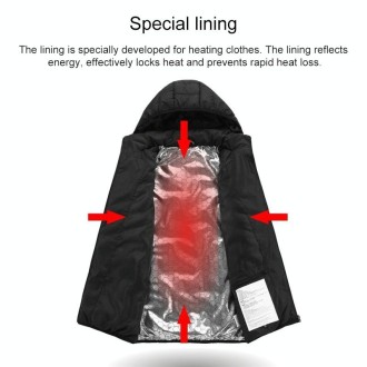 USB Heated Smart Constant Temperature Hooded Warm Coat for Men and Women (Color:Dark Blue Size:S)