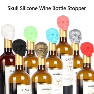 Skull Silicone Leak-Proof Fresh-Keeping Wine Stopper(Black)