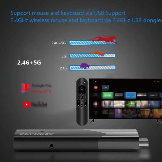 M98-Y10 Allwinner H618 Quad-Core ARM Cortex A53 6K HD Android TV Stick, RAM:2GB+16GB(UK Plug)