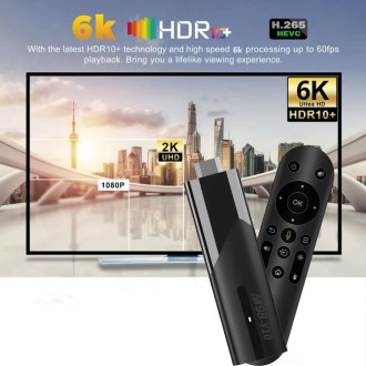 M98-Y10 Allwinner H618 Quad-Core ARM Cortex A53 6K HD Android TV Stick, RAM:2GB+16GB(UK Plug)