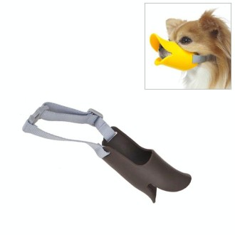 Cute Duck Mouth Shape Silicone Muzzle for Pet Dog, Size: M (Coffee)