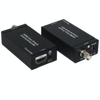 NK-C100IR 1080P HDMI Over Single Coaxial Extender Transmitter + Receiver with IR Coaxial Cable, Signal Range up to 100m (EU Plug