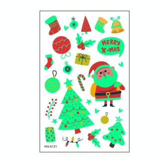 10pcs Christmas Glow Waterproof Cartoon Tattoo Sticker(WS-K121)