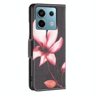 For Xiaomi Redmi Note 13 Pro 4G Global Colored Drawing Pattern Leather Phone Case(Lotus)